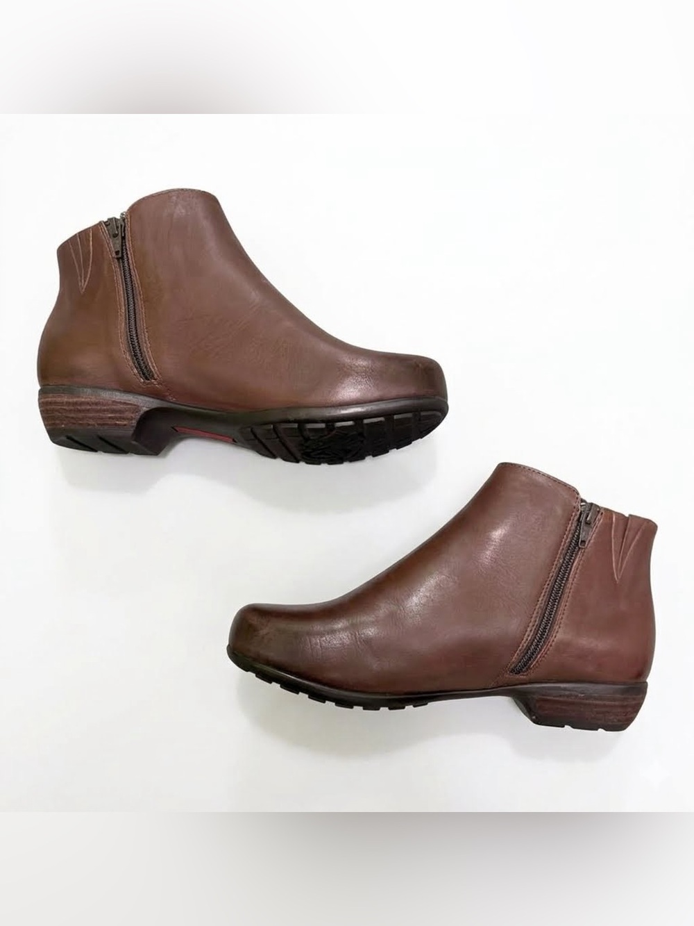 Ros Hommerson Ezra Brown Leather Ankle Boots 8WW 8 Extra Wide Comfort Booties